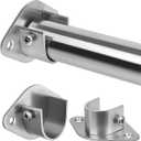 Closet Rod, 17 to 28 Inch Heavy Duty Adjustable Metal Clothing Rack for Hanging Clothes, Closet Poles for Wardrobes, Laundry, Durable Steel, Silver