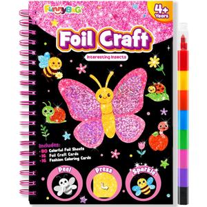 FUNNYB&G Foil Art Crafts for Kids Ages 4-8: Valentines Crafts for Kids 2026,Birthday Gift for Girls,Art and Crafts Supplies,Party Favors,Creative Toys for Girls Boys 4 5 6 7 8 9 Years Old(Insects)