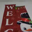 Tiamon 2 Pcs Christmas Door Banner for Front Porch Winter Snowman Welcome Banner for Merry Xmas Holiday Door Wall Hanging Decor Supplies Indoor Outdoor