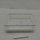 Dish Drying Rack for Kitchen Counter,Space-Saving Dish Rack with Drainboard,Rustproof Countertop Dish Drainer with Utensil Holder for Sink,White