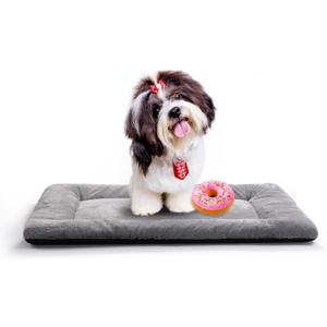 Dog Beds Crate Pad for Small Dogs Ultra Soft Dog Crate Bed Washable & Anti-Slip Kennel Pad, Cat Bed Pad Mat, Gray 24inch (24.0"L x 18.0"W x 1.0"Th)