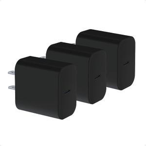 USB C Charger Block 3-Pack for Apple Watch iPhone 16 15 14 13 12 11, Type-C PD Fast Charging 20w Power Adapter Wall Charging Plug Cube for iPad 2025 2024 2022 2020, Black