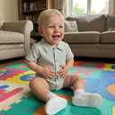 Sasaerucure Newborn Baby Boy Clothes Turndown Collar Striped Long/Short Sleeve Romper Button Up Jumpsuit Shirt Bodysuit