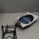 3 Tier Fruit Bowls with Metal Stand, Porcelain Fruit Basket for Kitchen Counter Fruit Display Stand for Party, Vegetable,Snack, Dessert, Blue