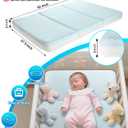 3'' Waterproof Standard Crib Mattress Breathable, 52x27.5 Inch Portable Full Size Mattress for Toddler Floor Bed, Foldable Travel Memory Foam Trifold Mattresses for Toddler Kids