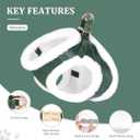 Beirui Leather Small Plush Padded Puppy Harness and Leash Set, Winter Warm Step In No Chock No Pull Adjustable Dog Harness for Extra Small Dogs, Green (XS,Fit 6-10 lbs)