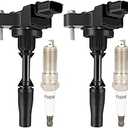 UF550 Ignition Coils & Iridium Spark Plugs 1406 Compatible with Nissan Altima Maxima Murano Pathfinder, for Infiniti FX35 G35 Q50 QX60 3.5L V6, OE Replace# UF550 C1670 22448JA10C (Set of 6)