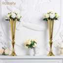4 Pcs Gold Vase Wedding Centerpieces for Tables 22.5" Tall Gold Vases for Centerpieces Table Decorative Metal Flower Stand for Wedding Party Dinner Centerpiece for Anniversary Ceremony Decor