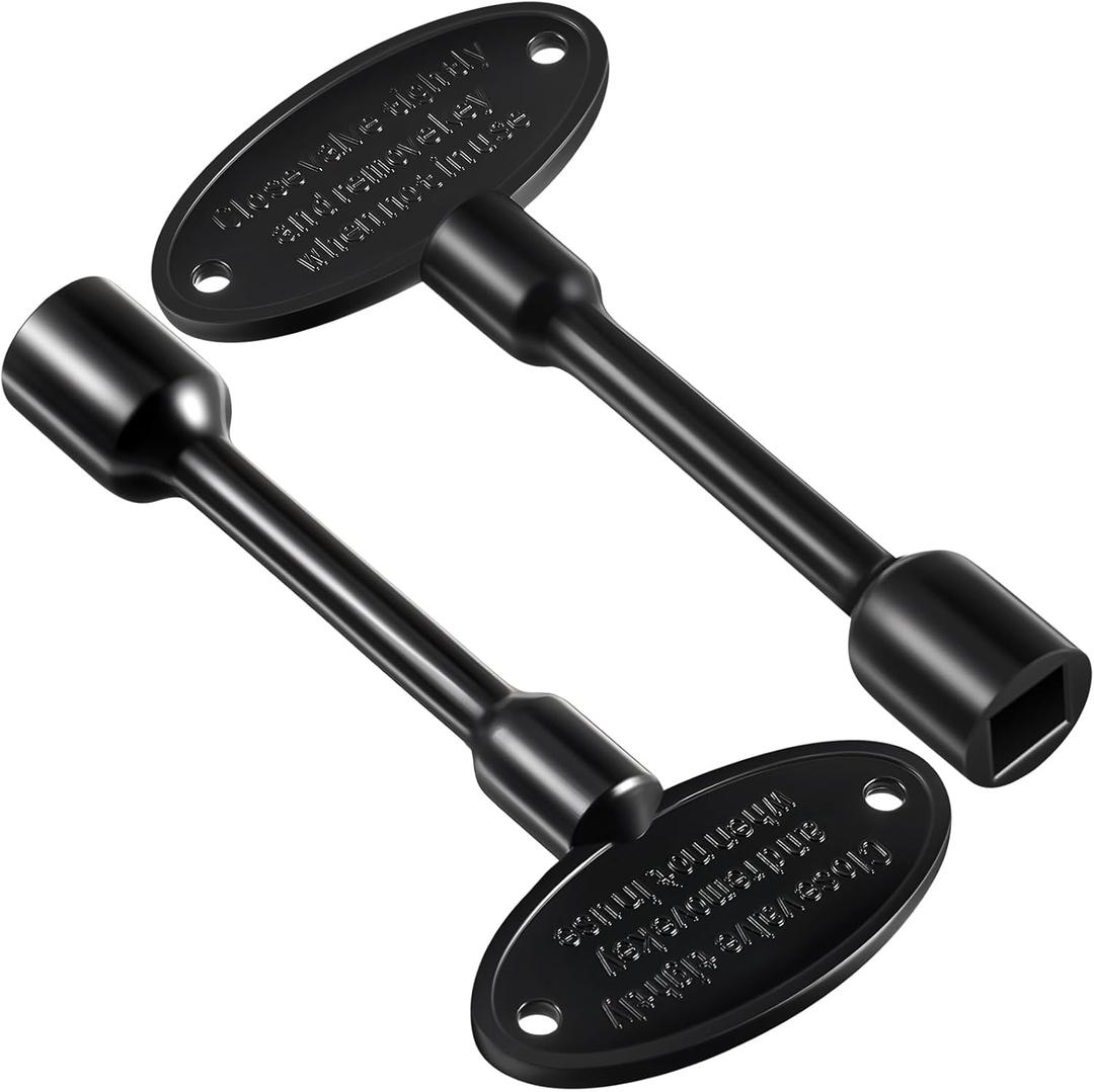 Tondiamo 2 Pcs Universal 3-Inch Gas Valve Key Fireplace Key for Gas Fire Pits Polished Brass Replacement for Outdoor Fireplace Fits Both 1/4-in and 5/16-inch Turn Ball(Black)