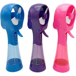 3 Pack Elite Battery Powered Handheld Water Misting Fans Personal Outdoor Cooling Fan (Blue/Purple/Pink)