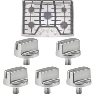 5 Pack AEZ73293801 Burner Control Knob Replacement,Compatible with LG Range/Stove Gas Cooktop,Burner Control Knob Assembly Replaces EBZ60710601,2025031,AH3639420,EA3639420,AP5594929,PS3639420