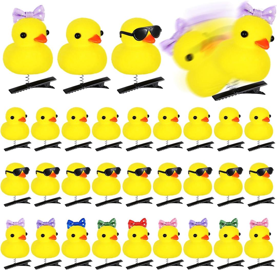 30 Pcs Duck Hair Clips Yellow Duck Hairpin Cartoon Animal Clips Gift for Women Holiday Party Supplies