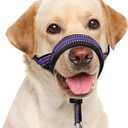 BARKLESS Soft Dog Head Collar, Patented Padded No Pull Head Halter, Training Nose Leash with Safety Link for Medium Large Dogs, Adjustable Muzzle Leash, Easy Control for Walking (M, Purple)