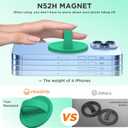 Upgraded Magnetic Phone Grip, Liquid Silicone Soft and Portable, Removable Finger Loop Ring Grip Holder for iPhone, Strong Magnetic Attraction, Compatible with MagSafe Phone Case, Emerald Green