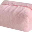 Makeup Bag Small Cosmetic Bags for Purse Women Girls Plush Simple Make Up Pouch