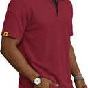 Men's Polo Shirt Short Sleeve Moisture Wicking Sports Casual T-Shirt Golf Polo Shirt Business Collar Shirt for Men Red M (M)