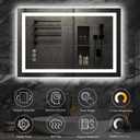 24"x 32" LED Bathroom Mirror with Light, Front and Backlit Controlled, Anti-Fog, 3 Colors Led Mirror, Dimmable, LED Wall Vanity Mirror with Lights, Memory Function, Tempered Glass,ETL Listed