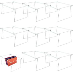 8 Pack Hanging File Frame Heavy Duty Steel Hanging File Folder Frame Letter Size Files Cabinet Rails Files Drawer Organizer for Desk Cabinet Shelves Without Folder Adjustable(24 to 27 Inch)
