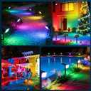 LANSOW 12 Pack Solar Spot Lights Outdoor Color Changing, 7 Modes Waterproof Solar Christmas Landscape Spotlights, LED Solar Powered Flood Lights for Yard Garden Pathway Outside Halloween, Auto ON/Off