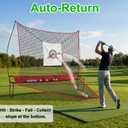 Golf Practice Hitting Net : 10×8FT Auto Ball Return Collect Quick Setup Practice Hitting Driving Aid Trainer Indoor Outdoor Yard Garage for Adults Players Teens with Turf Mat Balls Tees Bag, 10x8FT