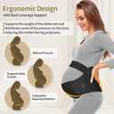 ChongErfei Maternity Belt, Pregnancy 3 in 1 Support Belt for Back/Pelvic/Hip Pain, Maternity Band Belly Support for Pregnancy Belly Support Band (S: Fit Ab 31.5"-43.3", Black)