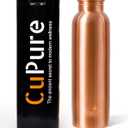 100% Pure Copper Water Bottle for Drinking, Ayurvedic Leak-Proof, Travel-Friendly, Wide Mouth Vessel 34oz