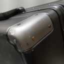 LEVEL8 Zipperless Checked Luggage with Aluminum Frame, Upgraded Medium Hardside Suitcase with Spinner Wheels, Metal Travel Luggage with Double Tsa Locks, 24 Inch, Black