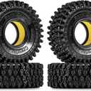 INJORA 1.0 Silicone Rubber Inserts and S5 Rock Terrain Crawler Tires for TRX4M SCX24 1/18 1/24 RC Crawler Car Upgrade