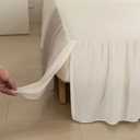 Bed Skirt King Size Ruffled Bed Skirt with Split Corners, Ivory King Bed Skirts 16 Inch Drop, King Size Bed Skirting with Platform, 16'' King