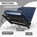 Stadium Seats with Back Support,Bleacher Chairs with Cushion, Portable Folding Stadium Chair with Removable Cushion and Large Pocket for School Events Sports Game(Navy Blue 2 Pack)