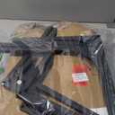 QEEIG Narrow C Shaped Side Table Set of 2 Living Room Sets Slim Couch Tray Tables Skinny Thin Small Farmhouse 9.5 inch Width, Rustic Brown (017-24BN)