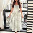Lingswallow Women Vintage Polka Dot Dress - Retro Tea Party & Cocktail Dress for Wedding Guest, and Casual Wear (M)