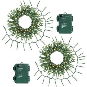 Christmas Firecrackers String Lights 200LED Cluster Lights 8 Modes Timer Waterproof for Xmas Tree Garland Window Party 2pack