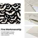 AEIOAE Halloween Pillow Covers 18x18 Inch Set of 2,Black and Cream Bats Throw Pillows Case,Halloween Outdoor Decorative Linen Farmhouse Decor Cushion Covers for Home Sofa Bed Couch