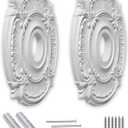 EIFHYT Primed Urethane Ceiling Medallion for Light Fixtures and Ceiling Fans, 18"OD x 4"ID x 1-1/8"P (Fits Canopies up to 7-3/4") White.