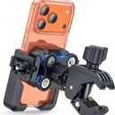 All-New Anti-Vibration Motorcycle Phone Mount Bike Phone Holder [Camera Frinedly] E-Bike Handlebar Holder with Secure Lock, Universal Phone Holder for Scooter Bicycle Fit 4.7-7'' Phone