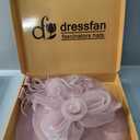 dressfan Wide Brim Fascinator Derby Hats for Women,20s Detachable Flower Hat with Headband for Derby Church Wedding Tea Party (Beige)