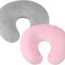 Dot Nursing Pillow Cover Set 2 Pack Nursing Pillow Slipcovers, Ultra Soft Compatible with Boppy Pillow,Standard Pillow for Baby Boy Girl Grey and Pink