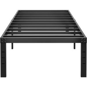 ALDRICH Metal Twin Bed Frame - 16 Inch Tall Black Basic Steel Slats Platform, Easy Assembly Heavy Duty Noise Free Bedframes, No Box Spring Needed