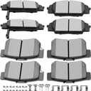 SCITOO D829 D537 Front Rear Ceramic Brake Pads Sets Fit For Acura CSX 2007-2010,For Acura RSX 2002-2006,For Honda Civic 2006-2011,For Honda S2000 2000-2009