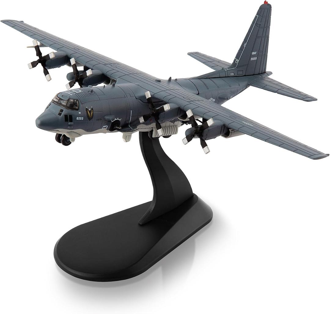 HANGHANG 1/200 AC-130U Fighter Jet Model Metal Aircraft Model Military Airplane Model Diecast Plane Model for Collection or Displays