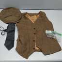 Kids 1920s Costume for Boys Vest Hat Pocket Watch Accessories Set Party Cosplay 10-11 Years