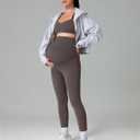 Colorfulkoala Womens Dreamlux Maternity Leggings Over The Belly 25" / 28" Inseam Soft Workout Activewear Yoga Pregnancy Pants (Brown, S)