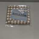 CARRIE HOME Outdoor Khaki Plaid Christmas Pillow Covers 16x16 Set of 2, Khaki and White Checkered Throw Pillows Covers, 16 x 16 Farmhouse Gingham Pillows Decorative Throw Pillows Covers for Couch