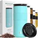 Elemental Artisan Insulated Tumbler, Triple Wall Coffee Travel Mug, Reusable Stainless Steel Coffee Tumbler with Ceramic Lid, Thermal Coffee Cups for Hot (6 Hrs) & Cold (18 Hrs), 16oz - Robin's Egg