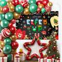 2 x Mocsicka Elfed Up Ugly Sweater Party Backdrop Ugly Sweater Christmas Decoration Party Winter Kids Elfed Photo Booth Background Banner (5x3ft (60x36 inch))