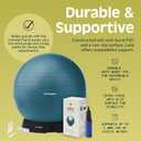 Retrospec Luna Exercise Ball with Pump - Anti-Burst Fitness Equipment for Yoga, Core Training & Stability - Home Gym Swiss Ball for Office & Pregnancy, Ocean Blue, 55cm