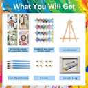 Bgpunt 4 Pack Paint by Numbers for Adults Kids with Framed, Animals Paint by Number on Canvas, Cute Boho Acrylic Oil Painting Kits Crafts for Adults Home Wall Decor, 8x12 inch