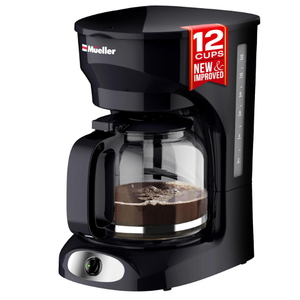Mueller 12-Cup Drip Coffee Maker
Borosilicate Carafe, Auto-Off, Reusable Filter, Anti-Drip, Keep-Warm Function