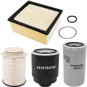 6.7L Cummins Diesel Filter Kit Compatible with 2013-2018 Dodge Ram 2500 3500 4500 5500 Engine Fuel Filter Water Separator and Oil/Air Filter Set Replaces 68197867AA,68157291AA,5083285AA,53034051AB
